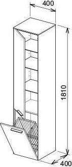 Actual product image Keuco Tall cabinet ROYAL 60 400x1810x400mm Ans li cash ma