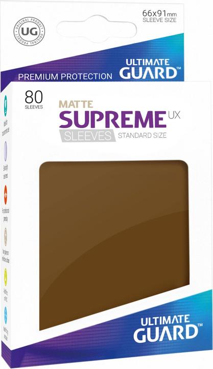 Immagine prodotto Ultimate Guard UGD010567 - Supreme UX - 80x Kartenhüllen, Standardgrösse, Matt, Braun