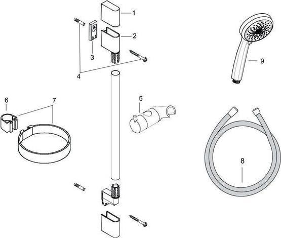 Produktbild hansgrohe HG Brauseset CROMA 100 MULTI Brausestange Unica'C 650mm chrom