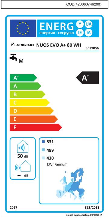 Energy Label Ariston Nuos Evo A+