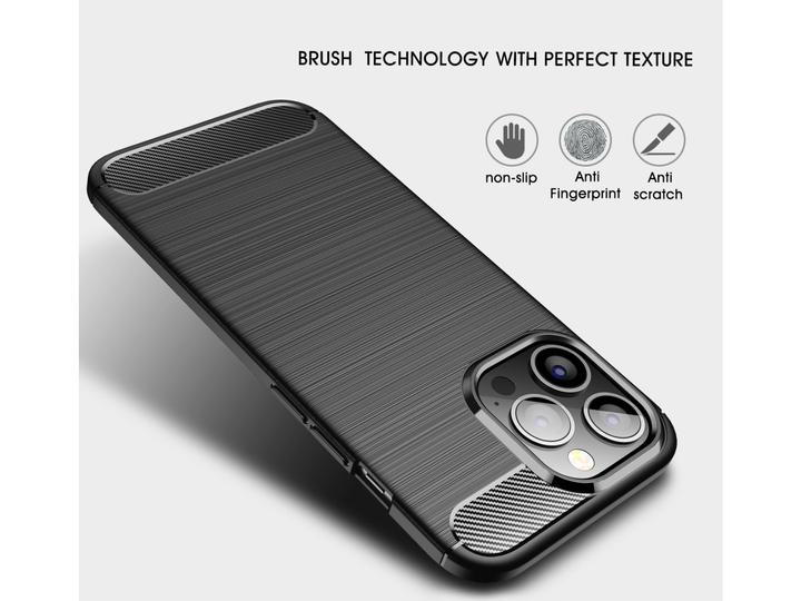 Actual product image Screenguard Carbon Brushed Soft TPU Case (Apple iPhone 14 Pro)