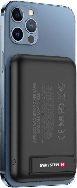 Actual product image Swissten Magnetic Wireless Power Bank (5000 mAh, 20 W, 18.50 Wh)