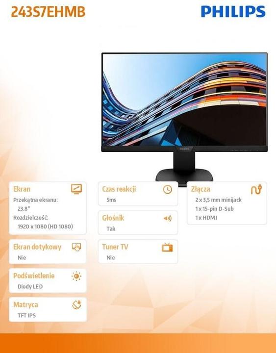 Actual product image Philips 243s7ehmb/00 (1920 x 1080 pixels, 24")