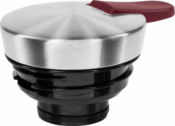 Actual product image Emsa Vacuum jug SOFT GRIP, 1.5 litre, stainless steel / wine red One-handed operation with quick-tip (1.50 l)
