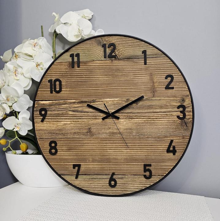 Actual product image Holzecke Scrap Wood Wall Clock 50cm (50 cm)