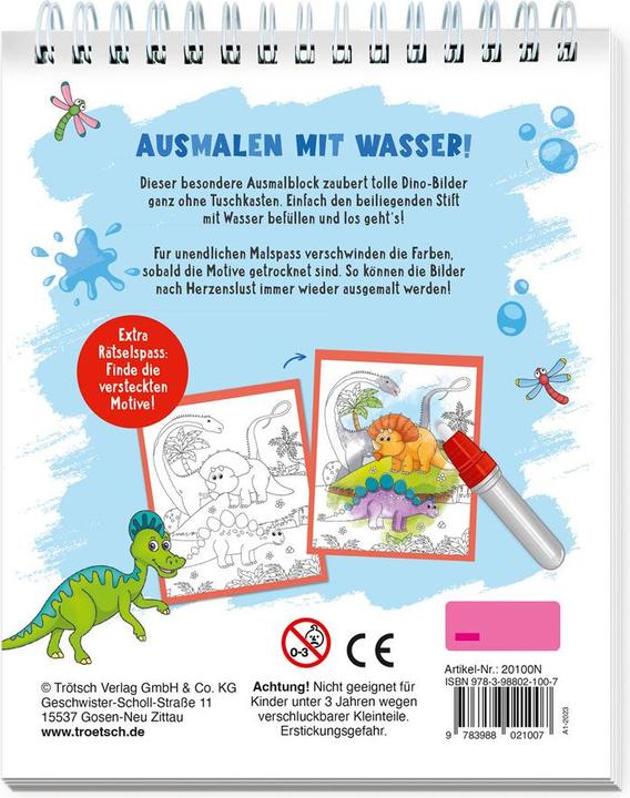 Actual product image Water Colouring Fun with Magic Pen Dinosaur