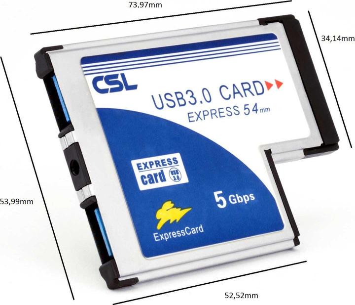Produktbild CSL 2 Port USB 3.0 PCMCIA Express Card