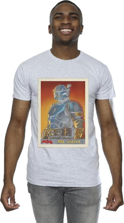 Actual product image Star Wars Mens The Mandalorian Paz Vizla Card T-Shirt (XL)
