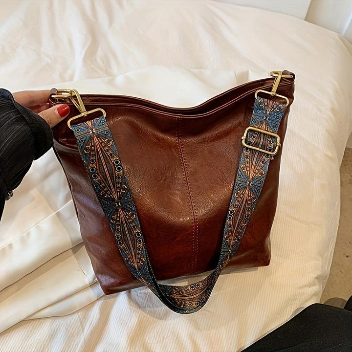 Produktbild Only-Bags.Store Vintage grosse Kapazität Hobo Tasche, Retro-Schulter-Tasche, Frauen Bohemian Handtasche & Geldbörse
