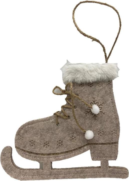 Actual product image GuGus Hanger decoration ice skate Felt with snowflakes decorated, white hem Shoelaces