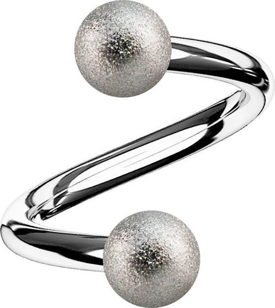 Immagine prodotto Star Piercing Micro spirale argentata con due palline (senza ottone, Acciaio chirurgico 316L)