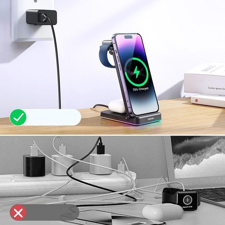Actual product image Joyroom 3in1 Wireless Charging Station JR-WQN01 (15 W)
