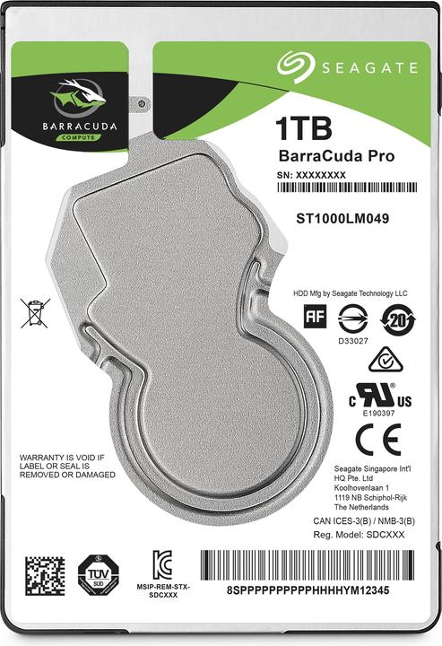 Actual product image Seagate BarraCuda Pro (1 TB, 2.5", SMR)