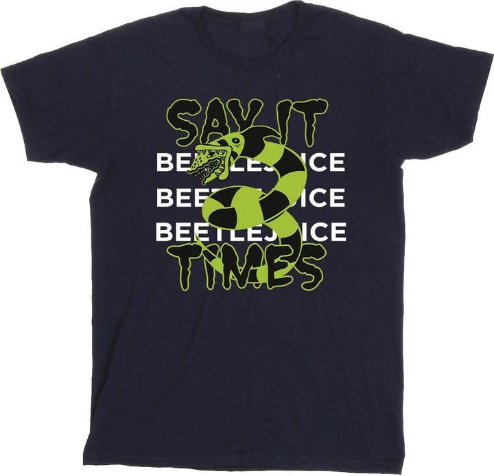 Actual product image Beetlejuice Mens Say It 3 Times Cotton T-Shirt (M)