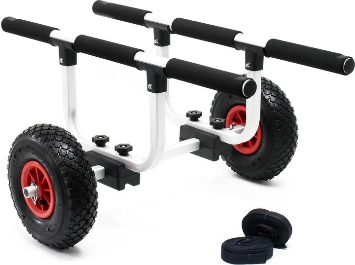 Wiltec Alu Transportwagen 90kg luftbereift Ø26cm Kajakwagen Kanu Kanuwagen Kajak