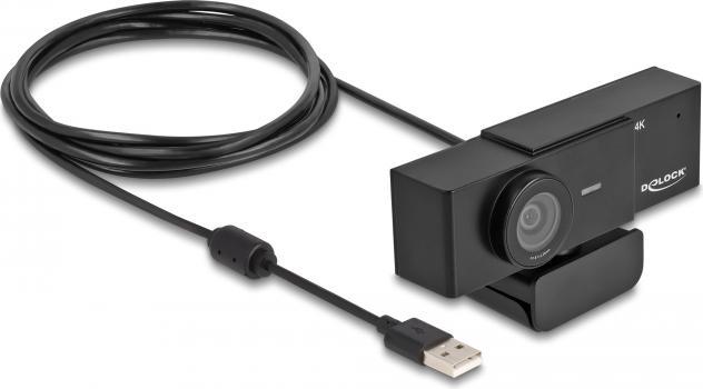 Actual product image Delock USB UHD Webcam with Microphone 4K 30 Hz 110° Viewing Angle and Tripod (8.30 Mpx)