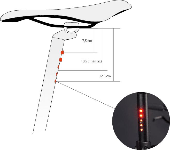 Actual product image Light Skin LED seat post silver 350mm (350 mm)