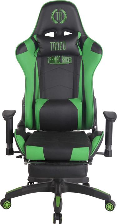 Actual product image CLP Turbo racing office chair with footrest, black/green