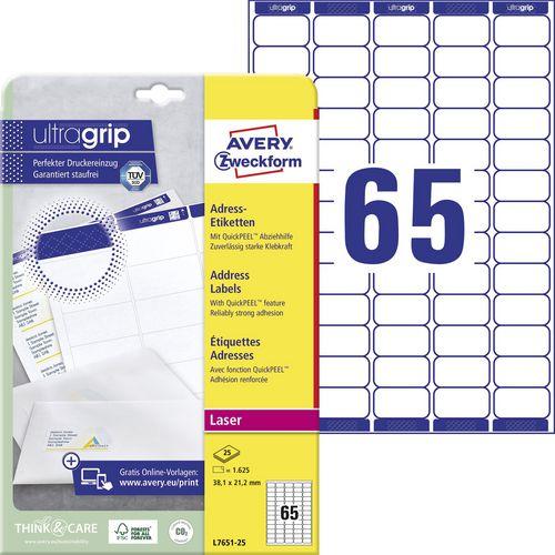 Actual product image Avery Dennison Mini 'tiquette d'adresse laser, 38.1 x 21.2 mm, blanc