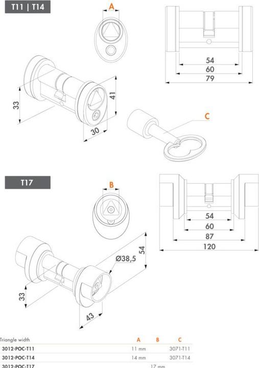 Actual product image Locinox Dreieck-Zylinder 3012-POC-T11