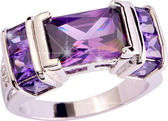 Produktbild Hermex versilberter Ring mit Amethyst - Gr. 58 / Size 8 (58)
