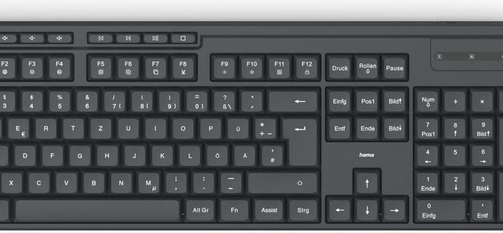Produktbild Hama WKM-200 Funk Tastatur, Maus-Set Deutsch, QWERTZ Schwarz (DE, Kabellos)