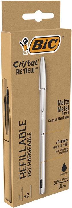 Image du produit Bic Stylo à bille Cristal RE'NEW, noir (Argent, 1 x)