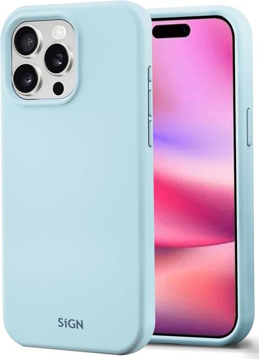 Image du produit SIGN Étui en silicone liquide pour iPhone 16 Pro - Bleu clair (Apple iPhone 16 Pro)