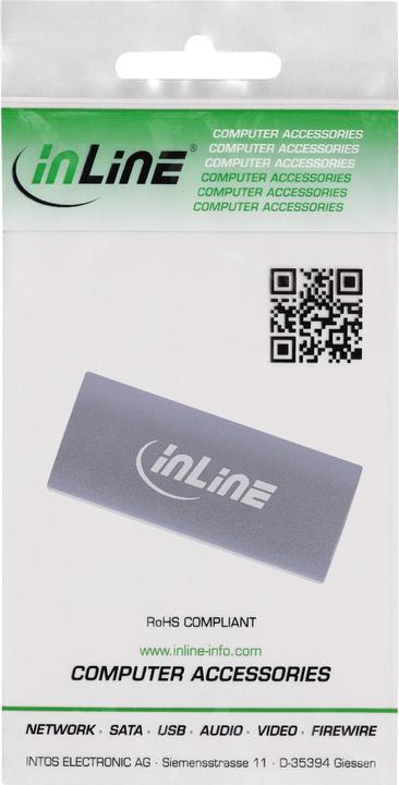 Produktbild InLine USB4 Adapter, USB-C Stecker/Buchse, Aluminium, grau (USB Typ-C)