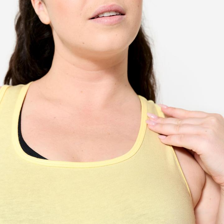 Produktbild Domyos Top Damen Slim Rundhals - hellgelb (XS)