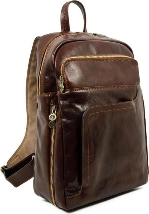 Image du produit Only-Bags.Store Grand sac à dos en cuir pleine fleur marron