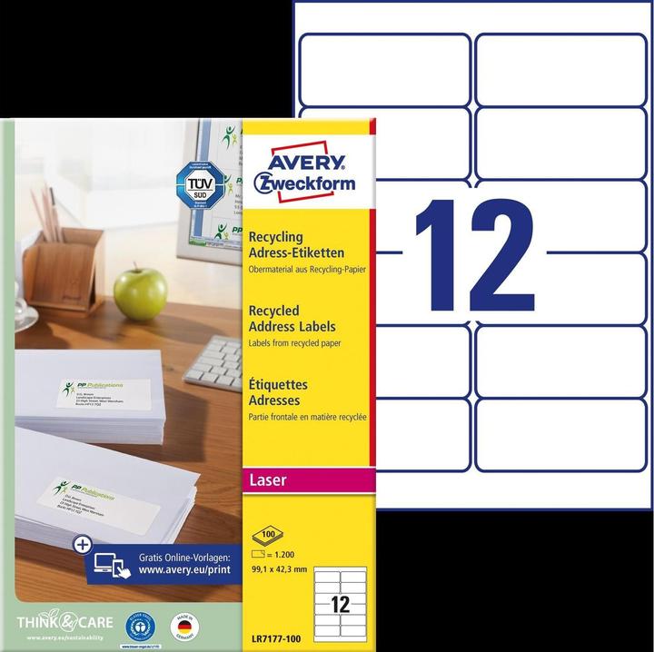 Actual product image Avery Recycling address labels