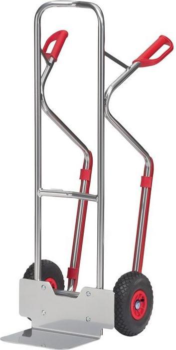 Actual product image Fetra Stacking truck Height 1300 mm Bucket-L250xW320mm Pneumatic tyres Load capacity 200 kg aluminium (200 kg)