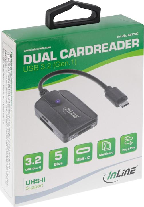 Produktbild InLine Lesegerät Kartenleser USB 3.1 USB-C, für SD (USB-C)