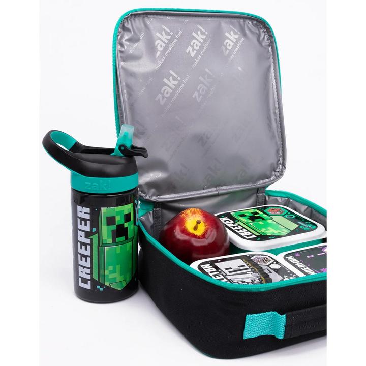 Actual product image Minecraft Creeper Lunch Bag and Bottle