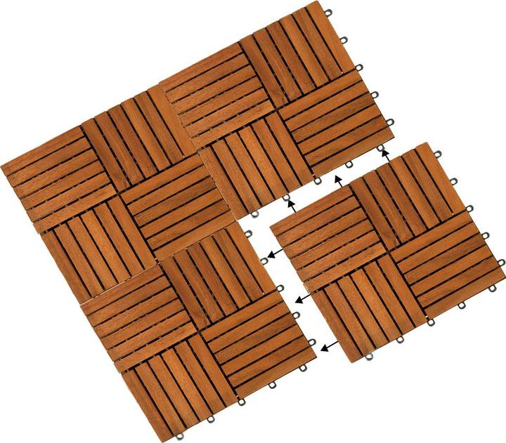 Actual product image Casaria Holzfliese (33 x, 30 x 30 cm)