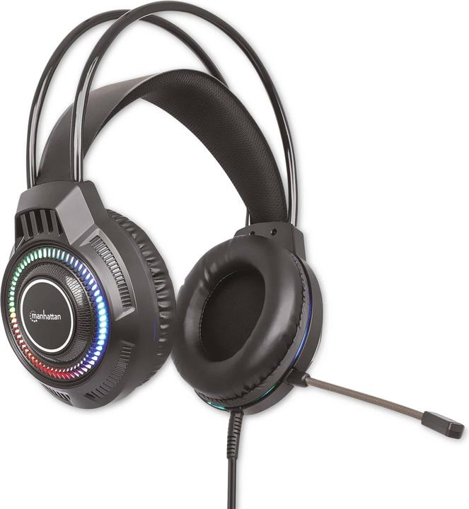 Actual product image Manhattan RGB LED Over-Ear USB Gaming Headset (Cable)