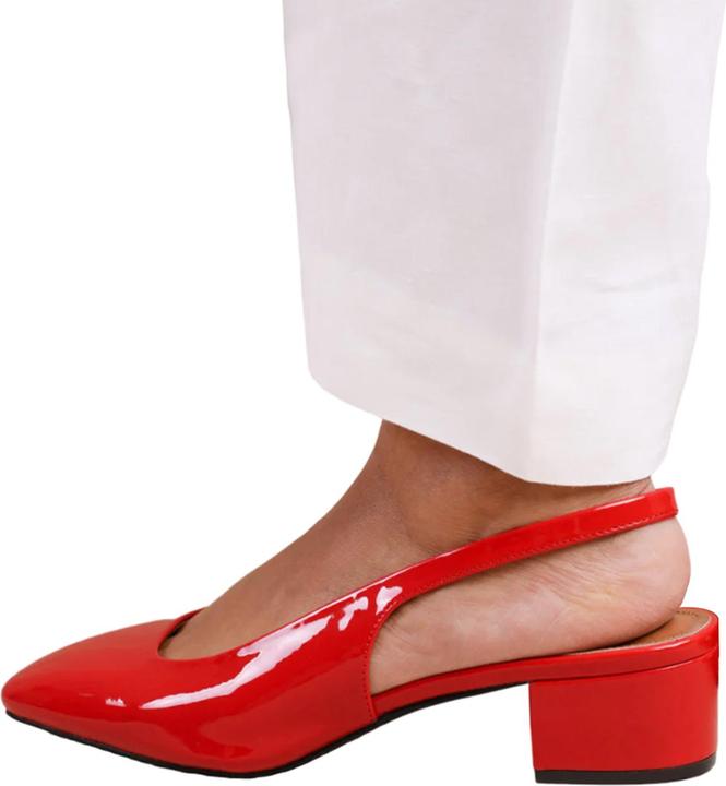 Actual product image Where's That From Womens/Ladies Michigan Patent Leather Sling Back Low Block Heel Sandals (37)