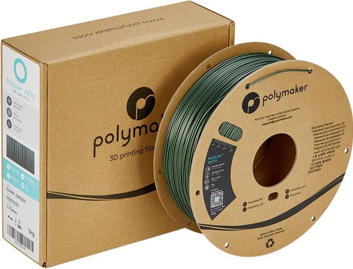 Actual product image Polymaker PB01035 Filament PETG heat resistant, high tensile strength 1.75 mm 1000 (PETG, 1.75 mm, 1000 g, Green)
