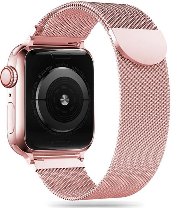 Actual product image Tech Smart Clock Apple 1/2/3 belt, pink, 42 mm (Stainless steel, Apple Watch SE)