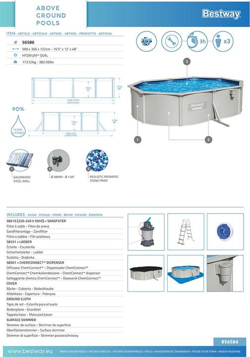 Actual product image Bestway Hydrium (500 x 360 x 120 cm)
