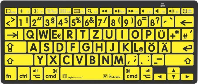 Produktbild Logickeyboard LKB-LPBY-BTON-DE Tastatur Bluetooth QWERTZ Deutsch Schwarz (DE, Kabellos)