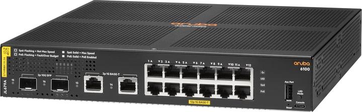 Produktbild HPE Aruba 6100 12G Class4 PoE 2G/2SFP+ 139W Switch (16 Ports)