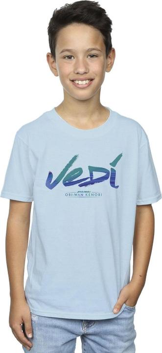 Actual product image Star Wars Boys Obi-Wan Kenobi Jedi Painted Font T-Shirt (152, 158)