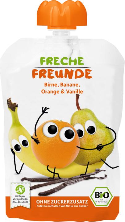 Produktbild Freche Freunde Birne - Banane - Orange - Vanille ohne die Zugabe von Gluten -freier Zucker aus dem 8. Monat Bio 100 (107 g)