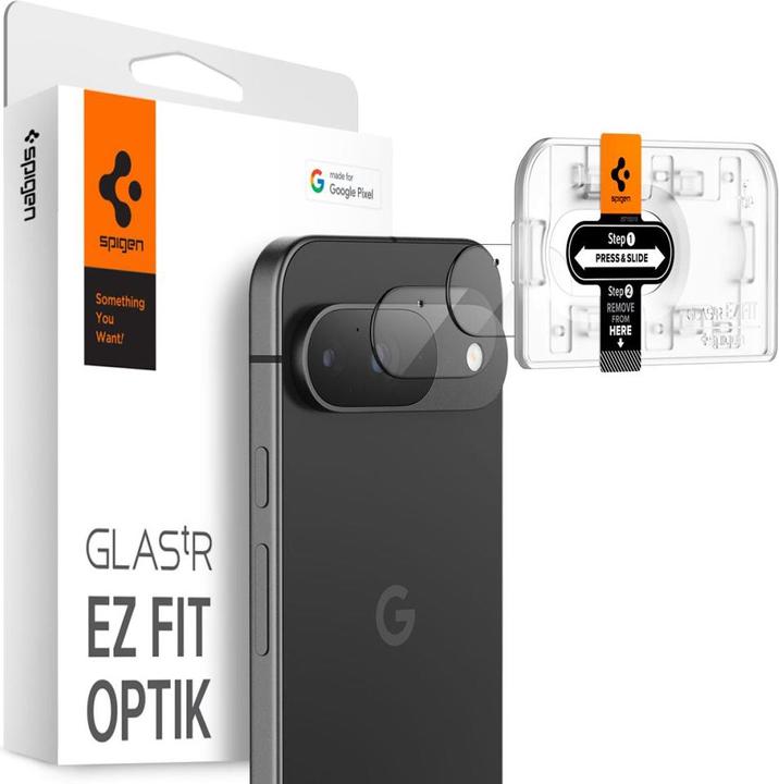 Spigen EZ Fit Tempered Glass Camera Protector Google Pixel 9 2-Pack (2 Piece, Google Pixel 9)