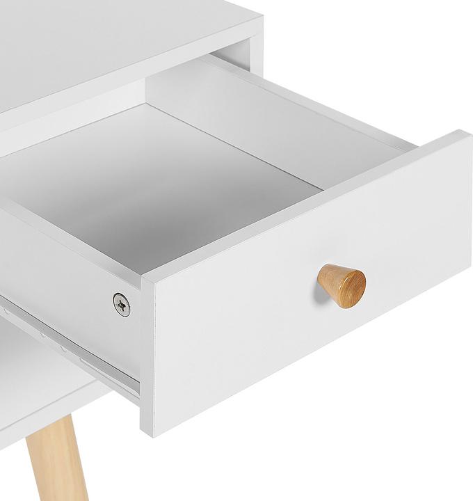 Actual product image Beliani Desk white 110 x 55 cm 4 drawers LEVIN (110 x 55 x 78 cm)