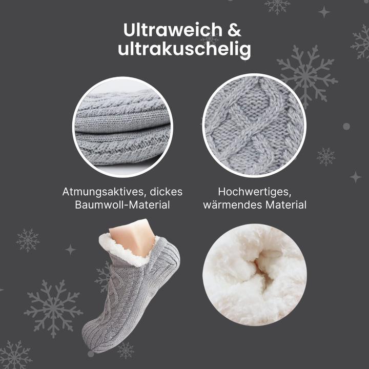 Produktbild Hermex Hausschuhe Gr. 39-42 Wintersocken Kuschelsocken Fuzzy-Socken Pantoffeln (39, 40, 41, 42)