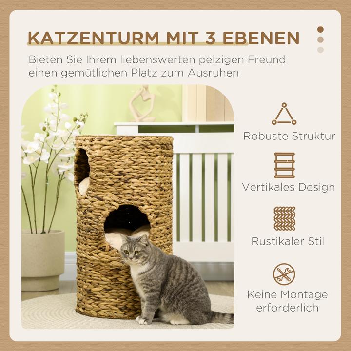 Produktbild PawHut Katzenturm (73 cm, Hellbraun)