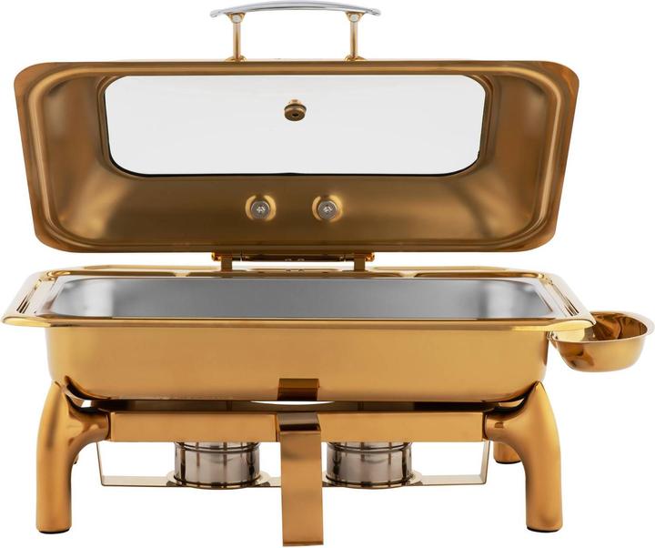 Produktbild Royal Catering Chafing Dish 9 l stromlos Wasserbad: 14 l Rechaud Wärmebehälter Speisenwärmer